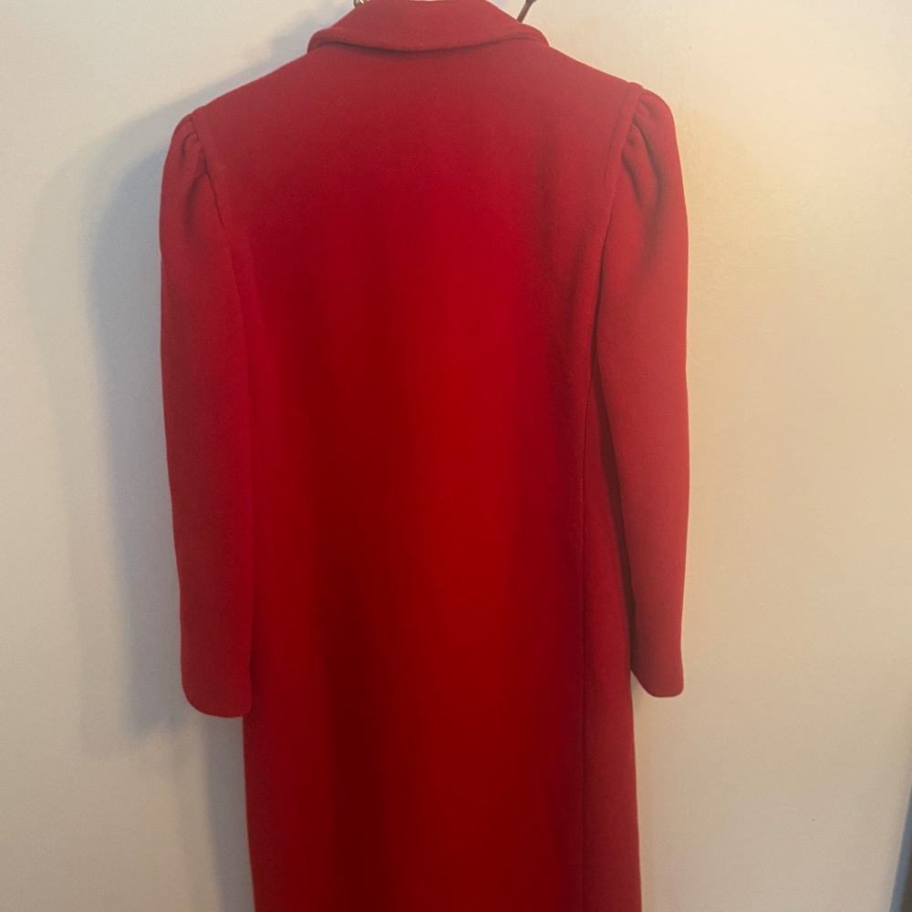 Ilie Wacs Vintage Red Long Wool Jacket - Picture 2 of 13